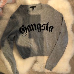 Grey graphic sweater